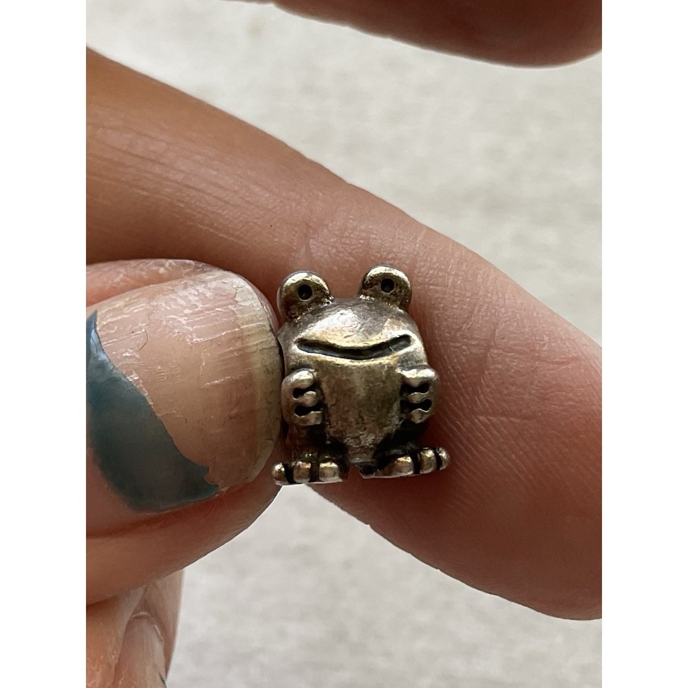 Pandora Retired Sterling Silver Happy Frog Charm ALE 925 - Picture 6 of 7